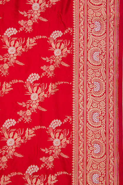 Banarasi Silk Kadwa Jaal Red Saree
