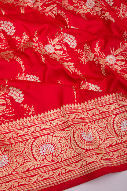 Banarasi Silk Kadwa Jaal Red Saree