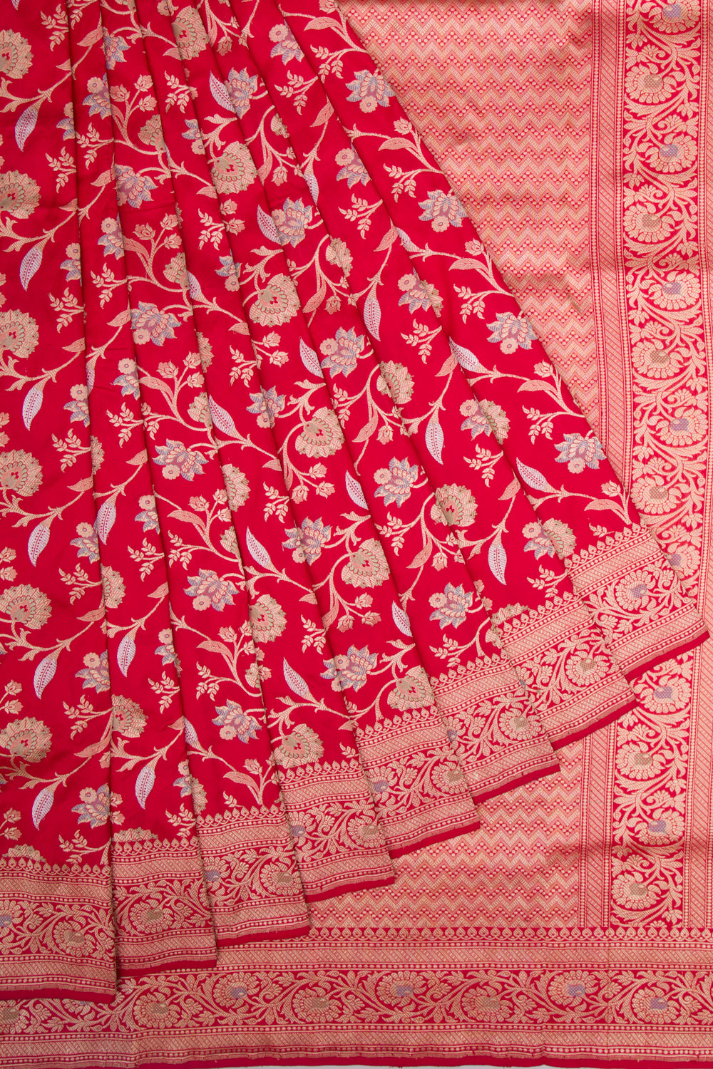 Banarasi Silk Kadwa Jaal Red Saree
