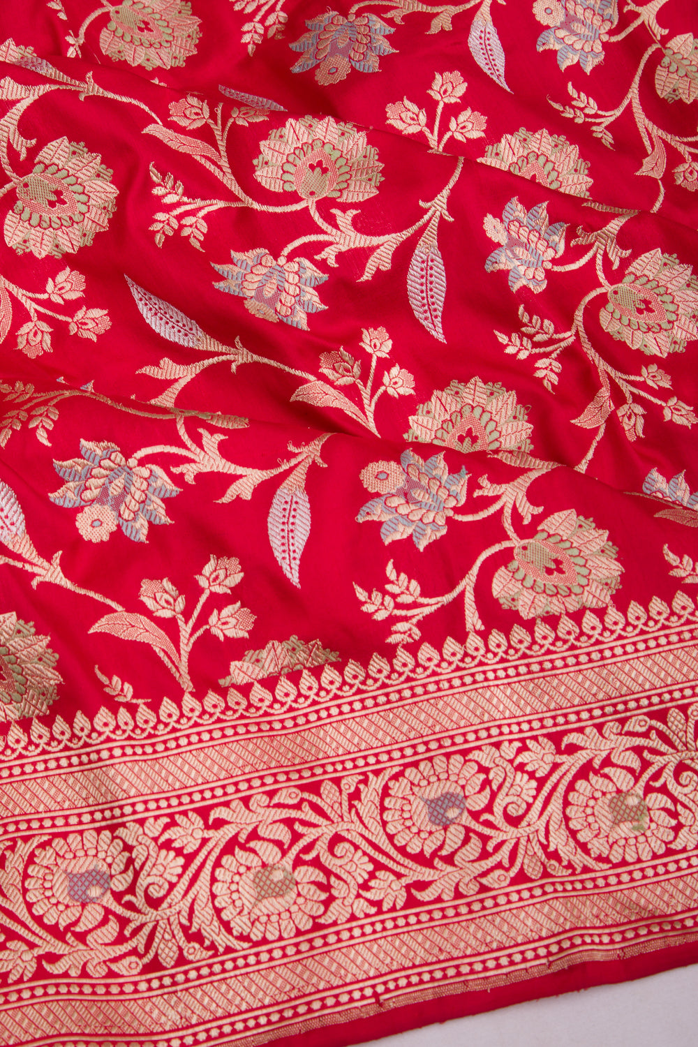 Banarasi Silk Kadwa Jaal Red Saree