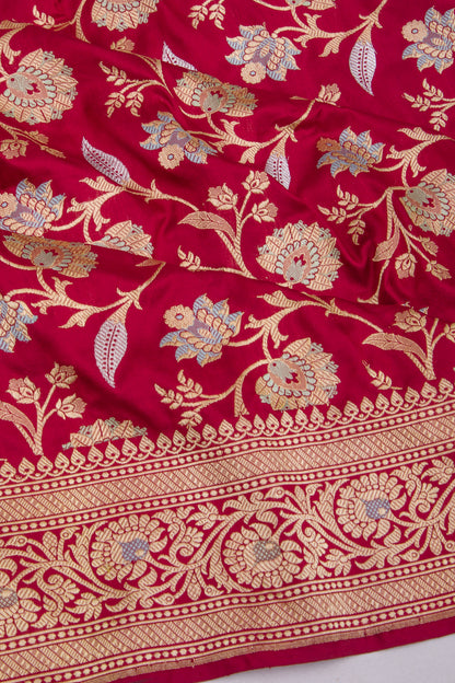 Banarasi Silk Kadwa Jaal Maroon Saree