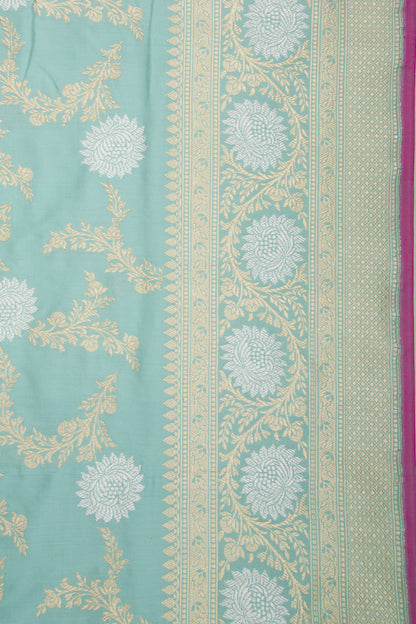 Banarasi Silk Kadwa Jaal Sky Blue Saree
