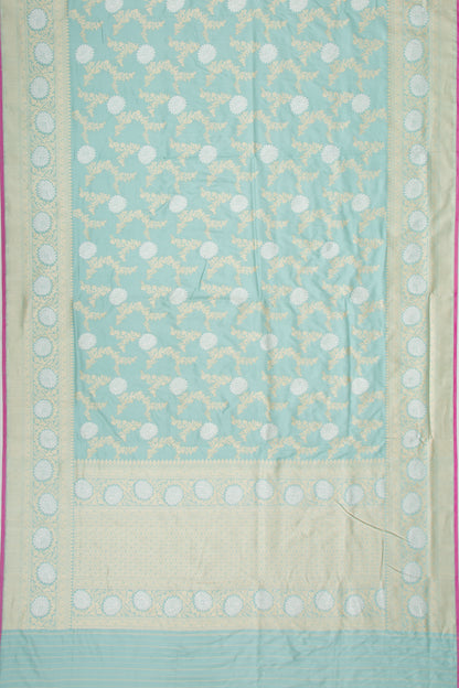 Banarasi Silk Kadwa Jaal Sky Blue Saree