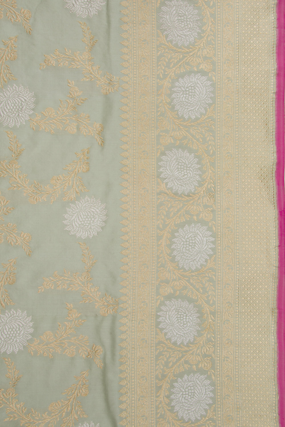 Banarasi Silk Kadwa Jaal Pastel Green Saree