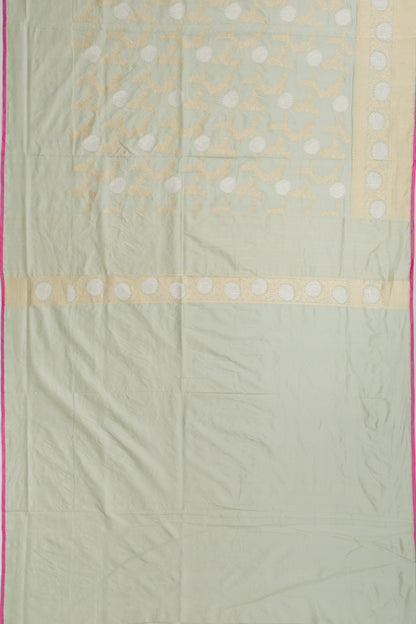 Banarasi Silk Kadwa Jaal Pastel Green Saree