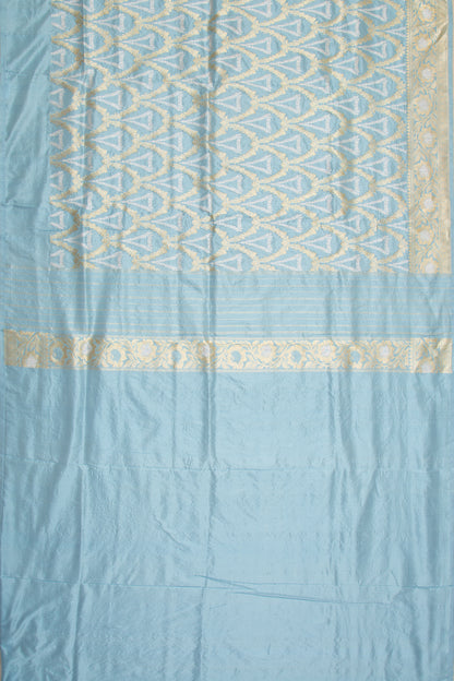 Banarasi Silk Kadwa Jaal Pastel Blue Saree
