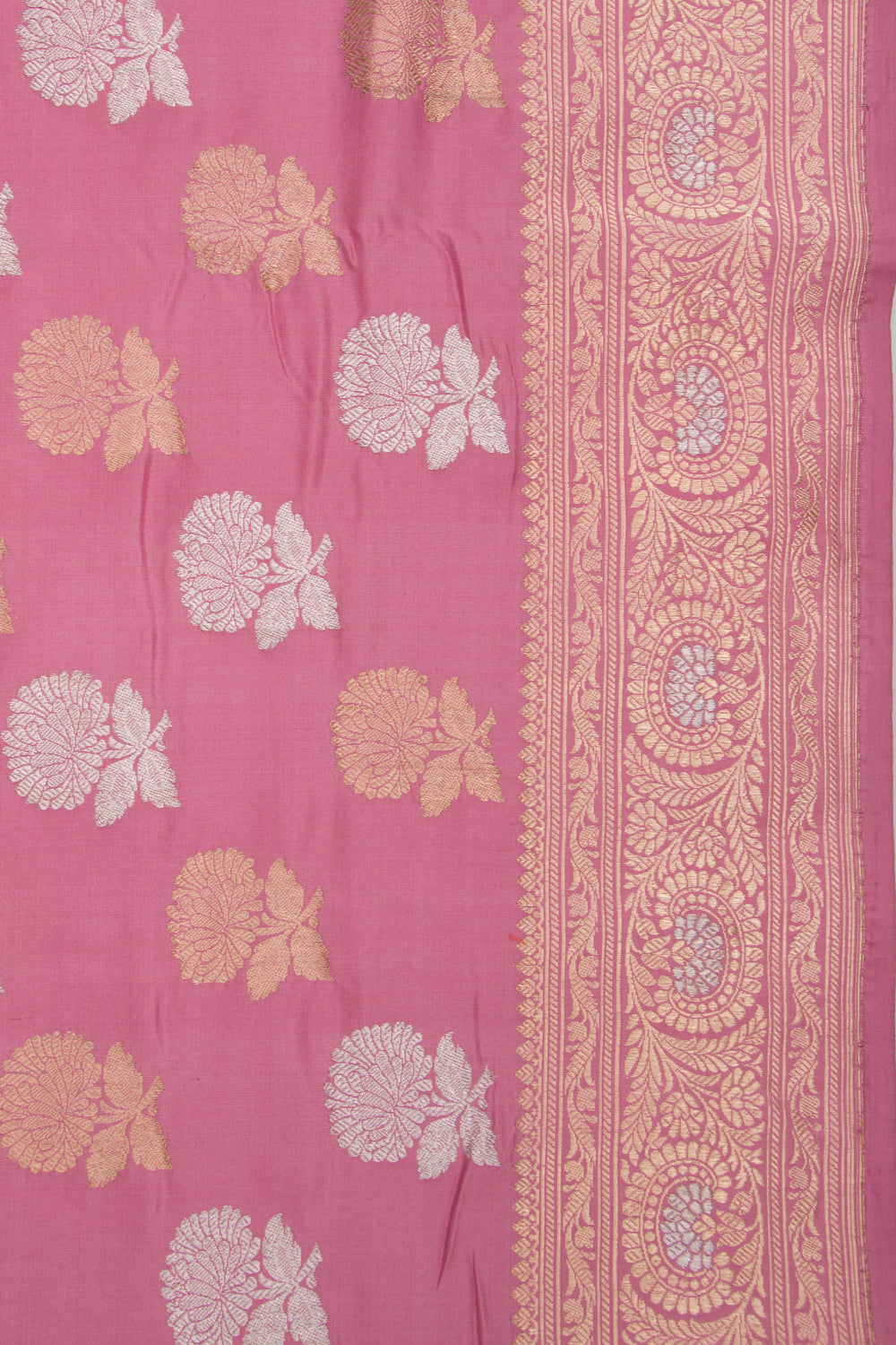 Banarasi Silk Kadwa Butta Pink Saree