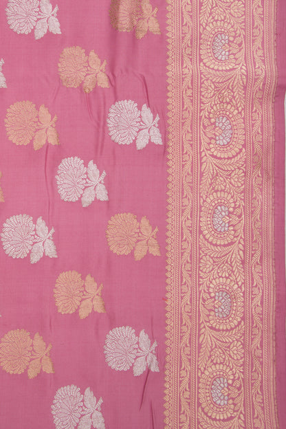 Banarasi Silk Kadwa Butta Pink Saree