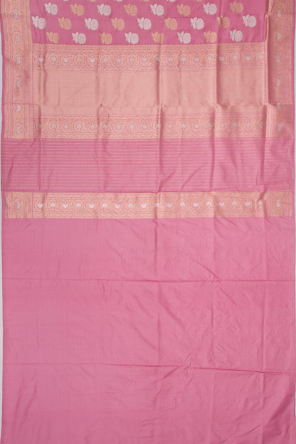 Banarasi Silk Kadwa Butta Pink Saree