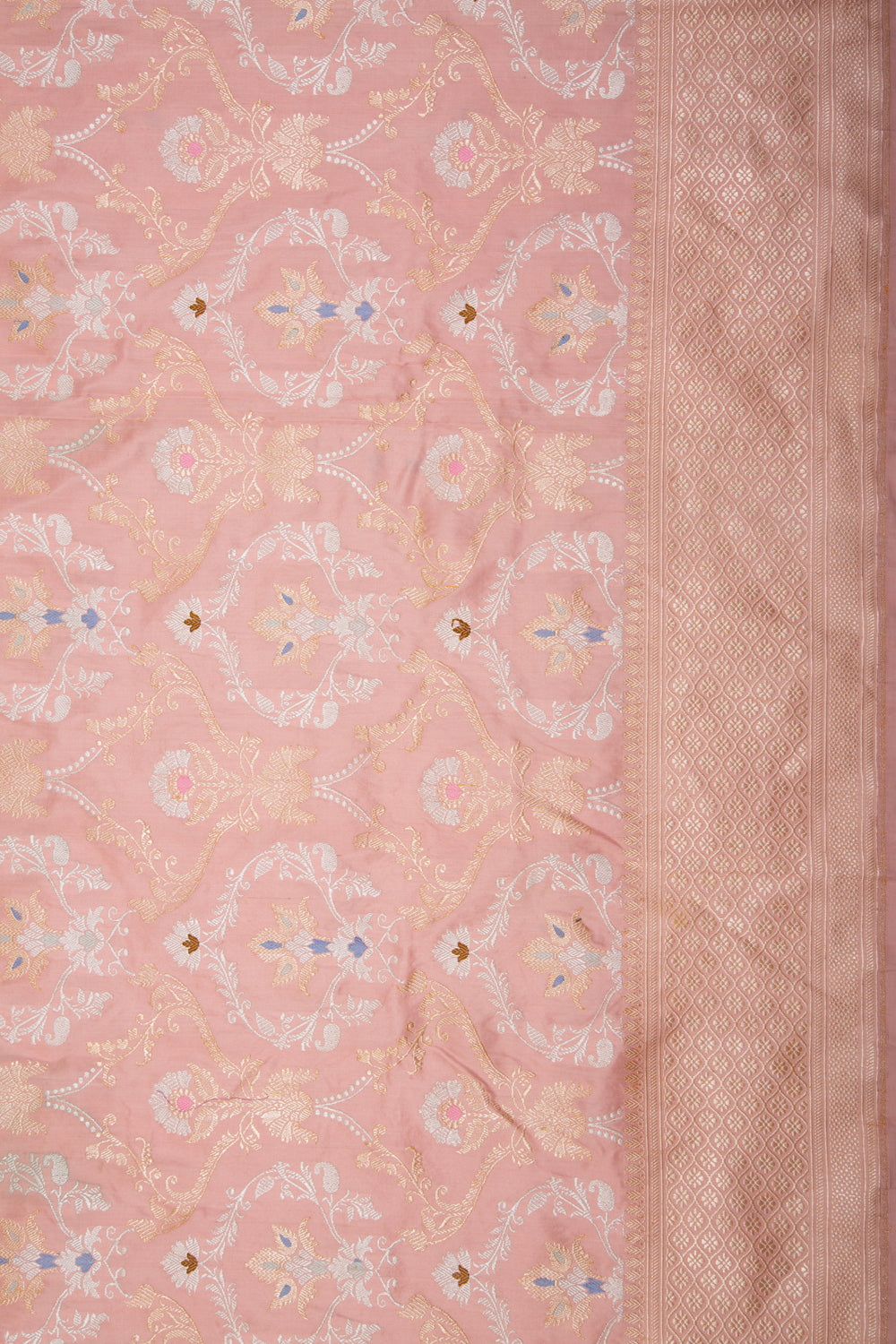 Banarasi Silk Kadwa Jaal Peach Saree