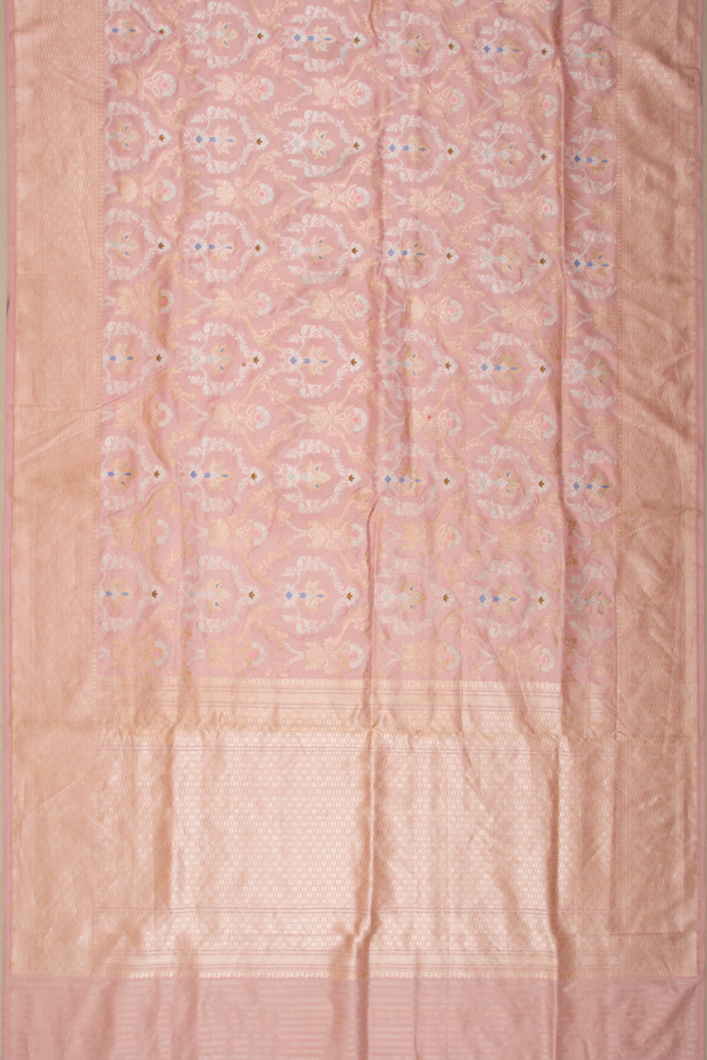 Banarasi Silk Kadwa Jaal Peach Saree