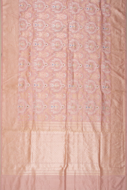 Banarasi Silk Kadwa Jaal Peach Saree