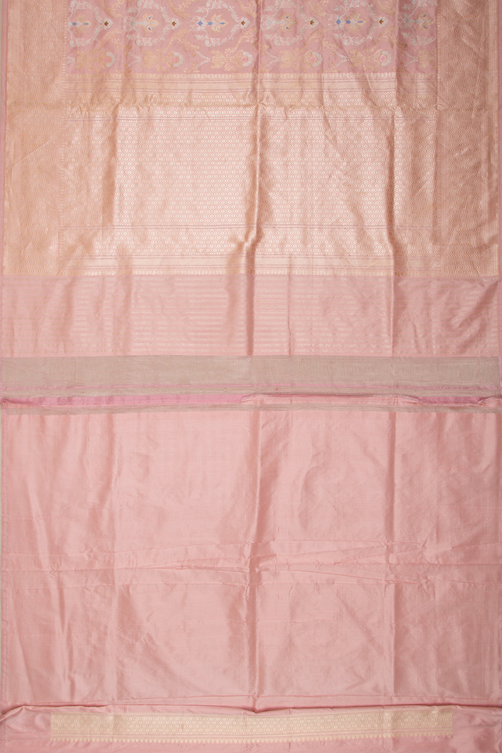 Banarasi Silk Kadwa Jaal Peach Saree