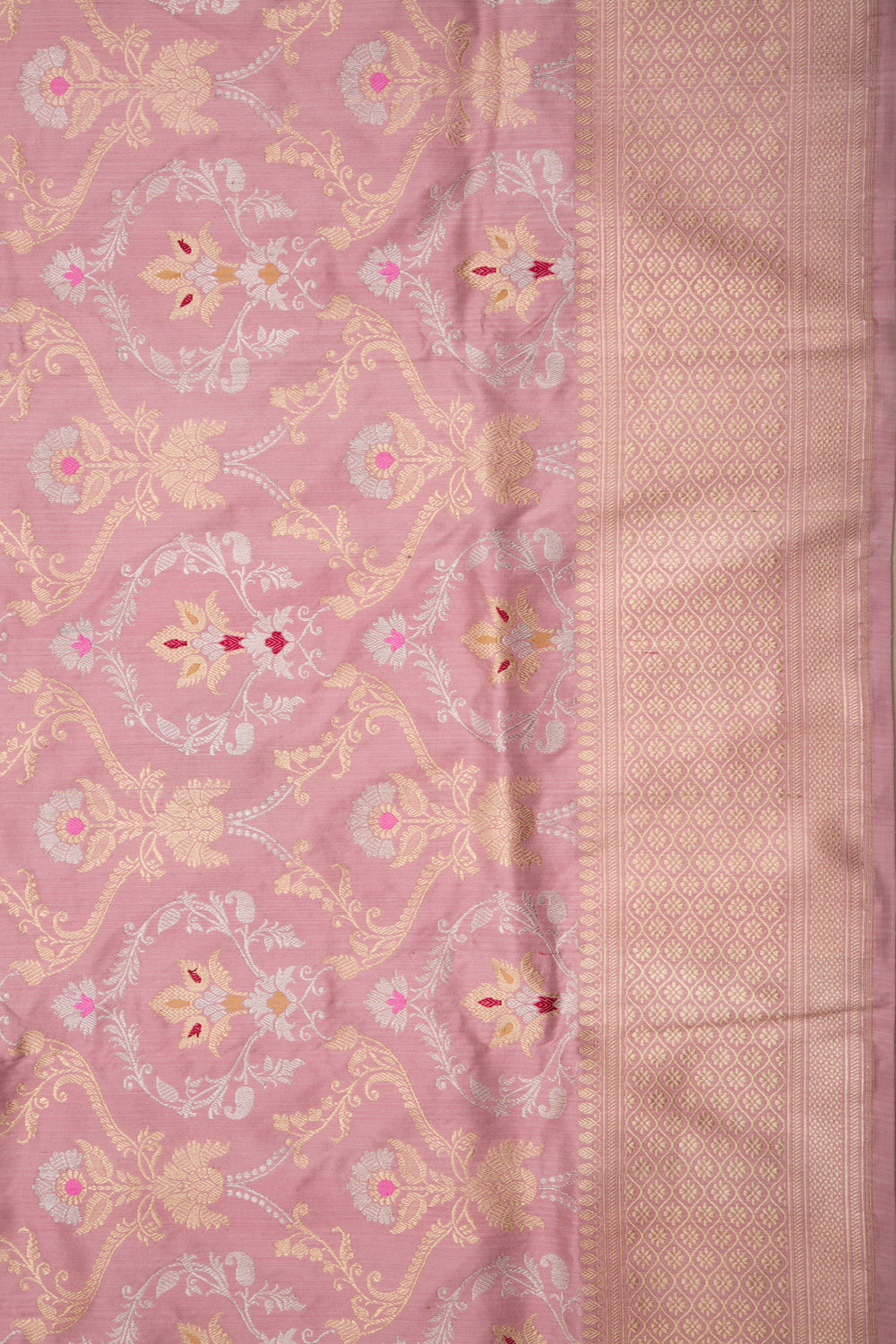 Banarasi Silk Jaal Pastel Baby Pink Saree