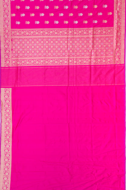 Banarasi Satin Kadwa Butta Pink Saree
