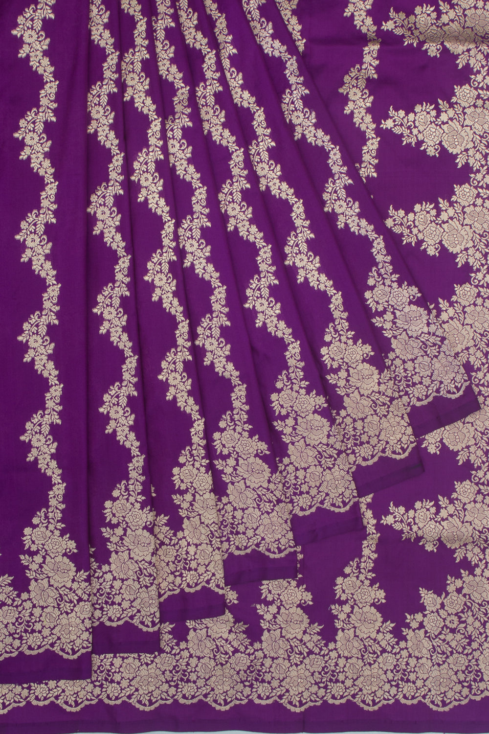 Banarasi Silk Jaal Purple Saree