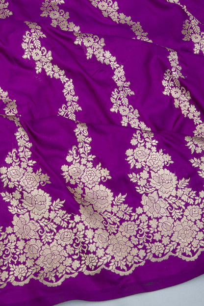 Banarasi Silk Jaal Purple Saree