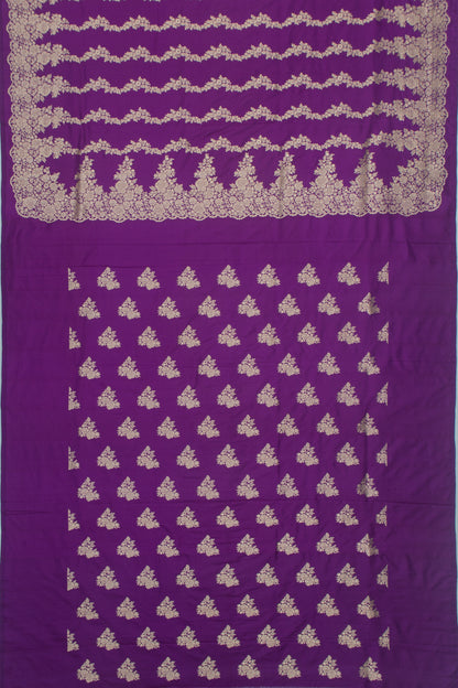 Banarasi Silk Jaal Purple Saree