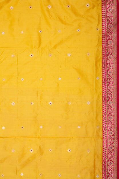 Banarasi Silk Butta Yellow Saree