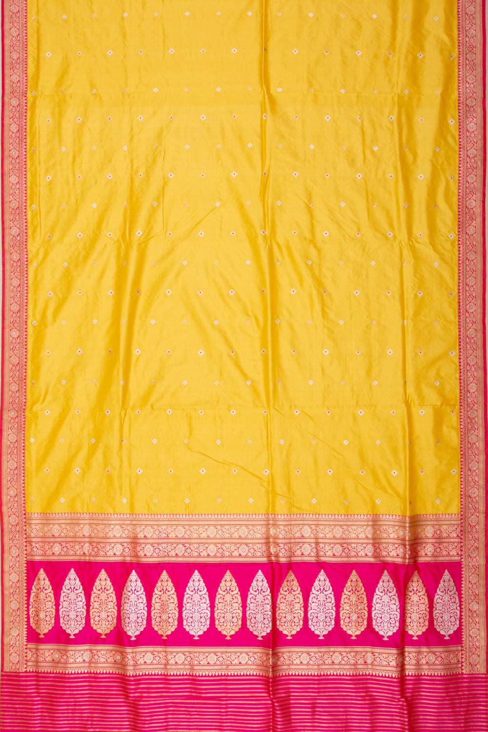 Banarasi Silk Butta Yellow Saree