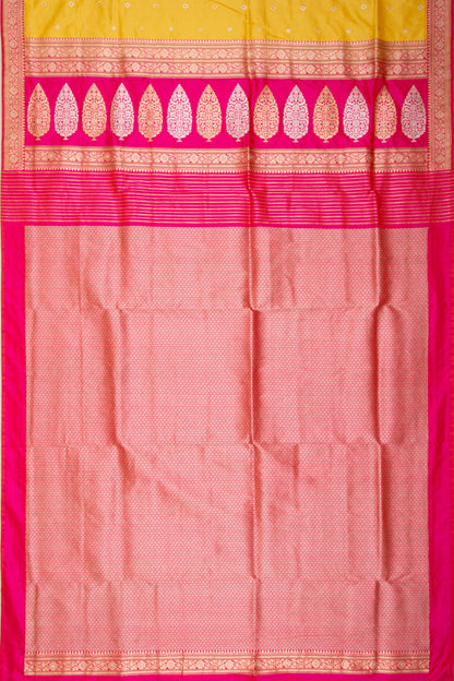 Banarasi Silk Butta Yellow Saree