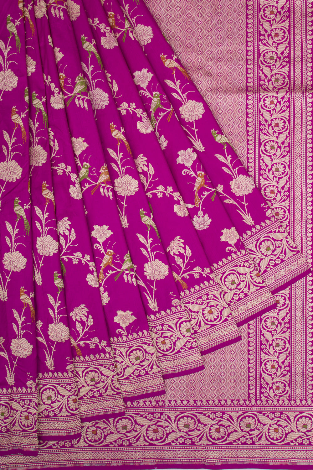 Banarasi Silk Kadwa Jaal Purple Saree