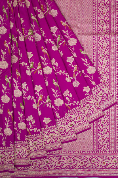 Banarasi Silk Kadwa Jaal Purple Saree