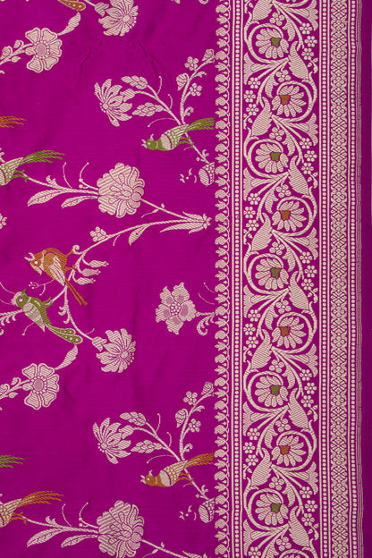 Banarasi Silk Kadwa Jaal Purple Saree