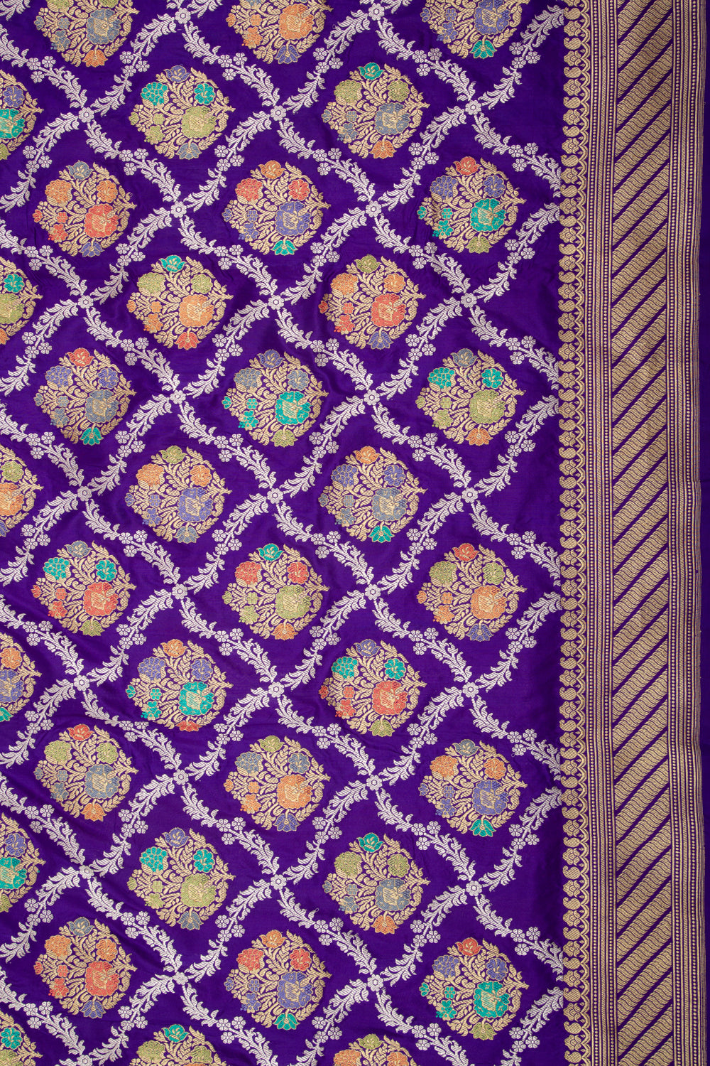 Banarasi Silk Kadwa Jaal Purple Saree