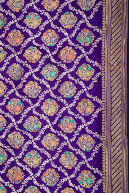 Banarasi Silk Kadwa Jaal Purple Saree