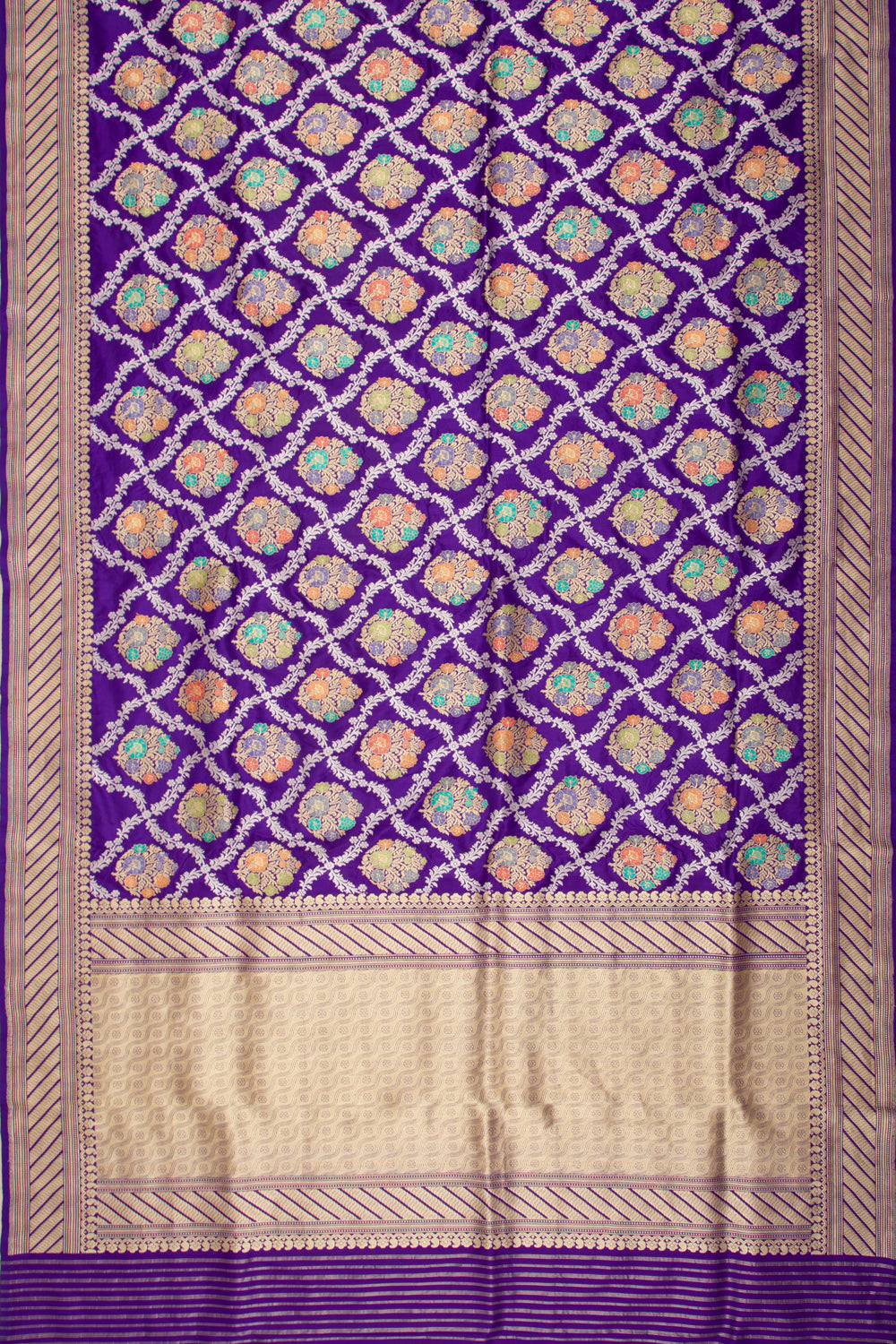 Banarasi Silk Kadwa Jaal Purple Saree