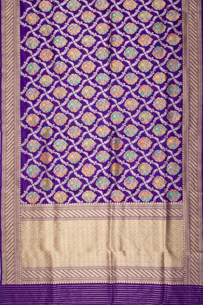Banarasi Silk Kadwa Jaal Purple Saree