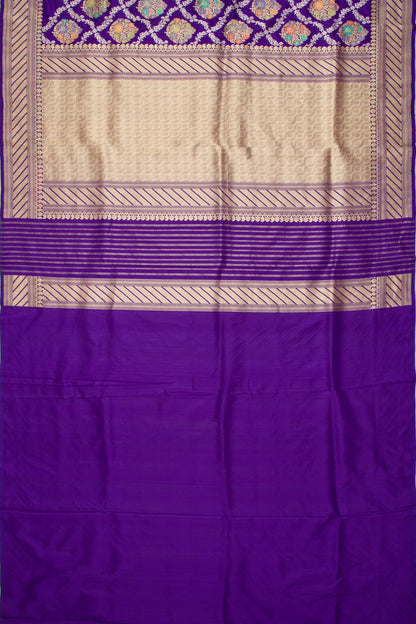 Banarasi Silk Kadwa Jaal Purple Saree