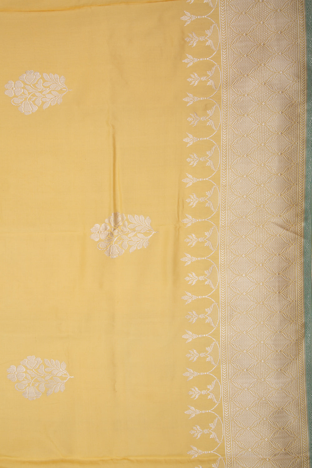 Banarasi Silk Kadwa Butta Pastel Yellow Saree