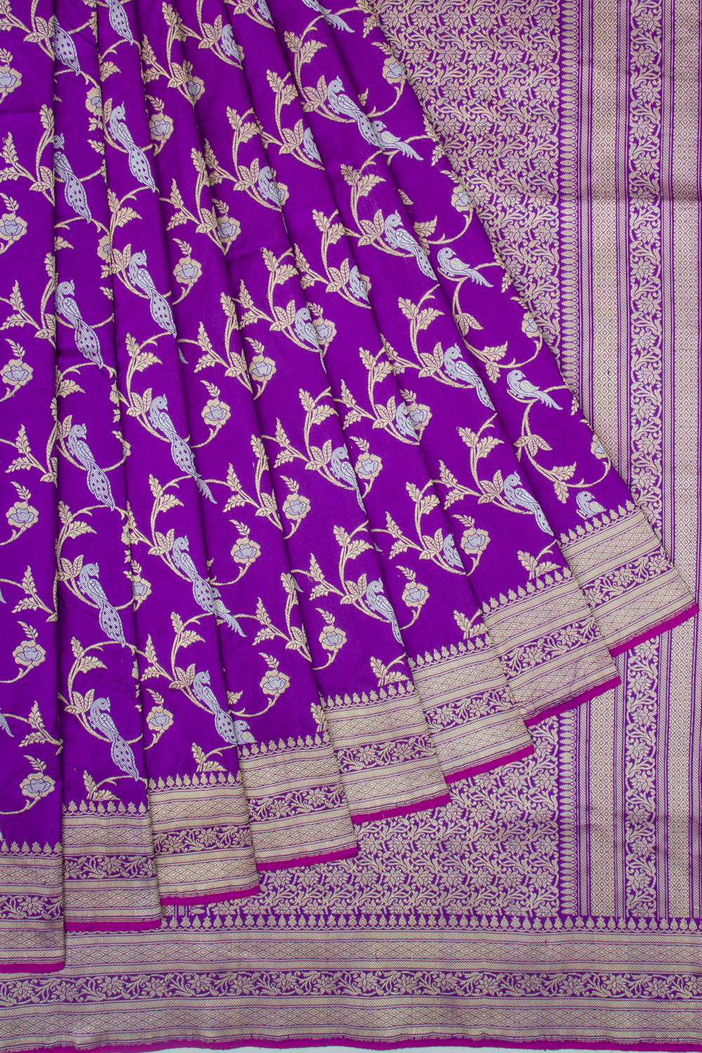 Banarasi Silk Kadwa Jaal Violet Saree
