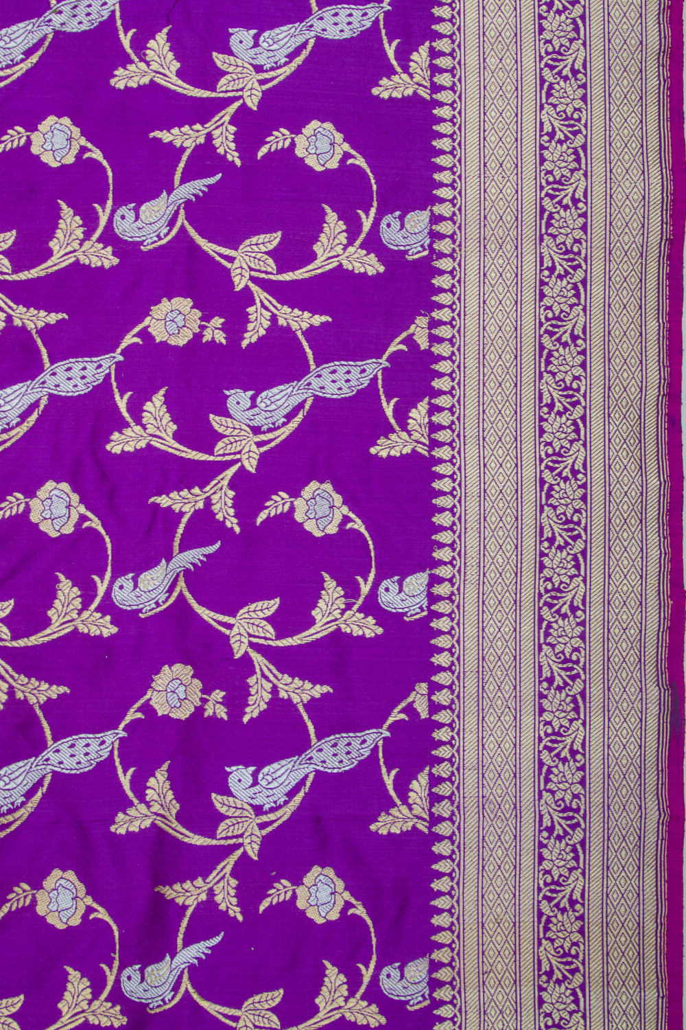 Banarasi Silk Kadwa Jaal Violet Saree