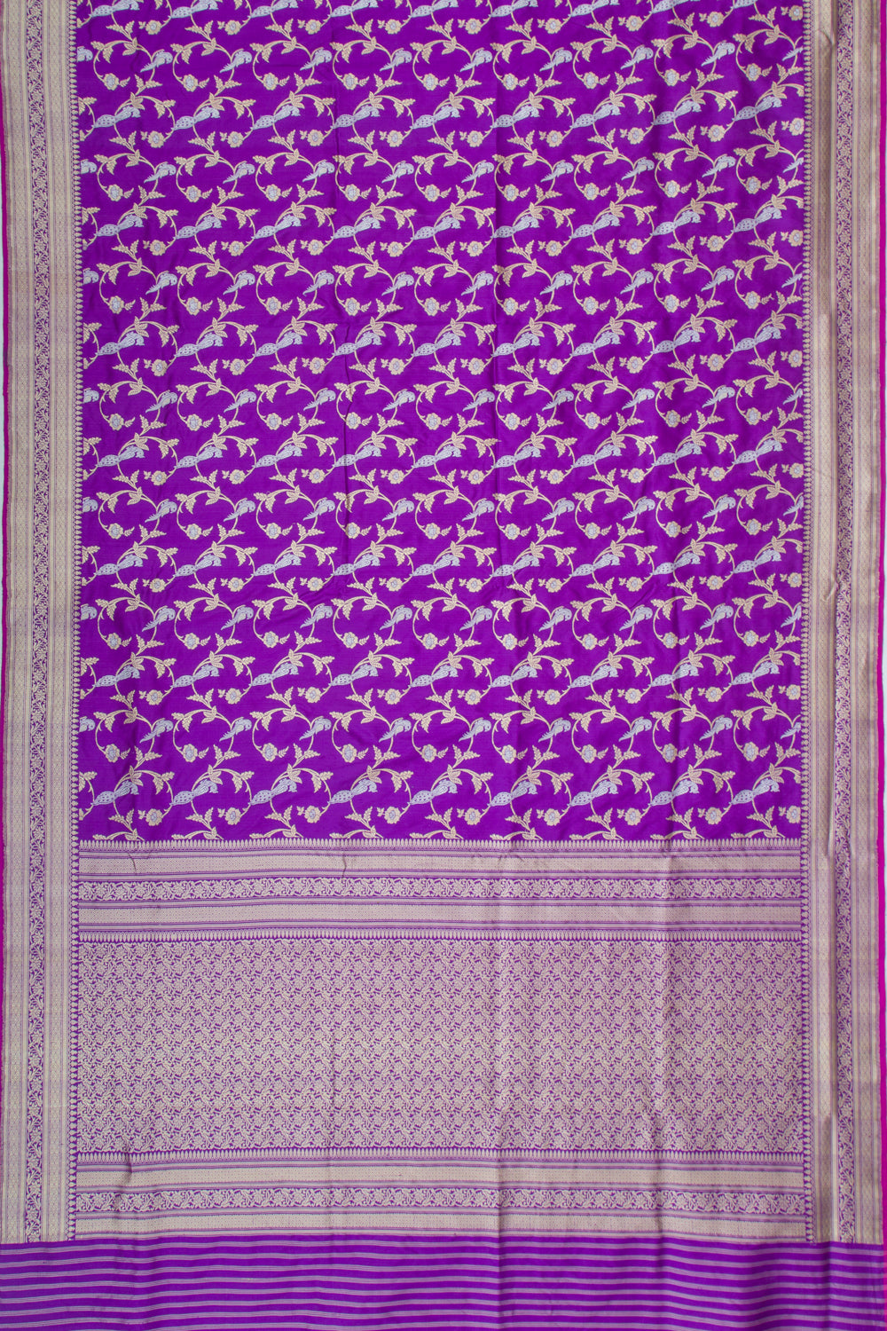 Banarasi Silk Kadwa Jaal Violet Saree