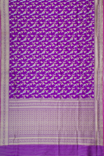 Banarasi Silk Kadwa Jaal Violet Saree