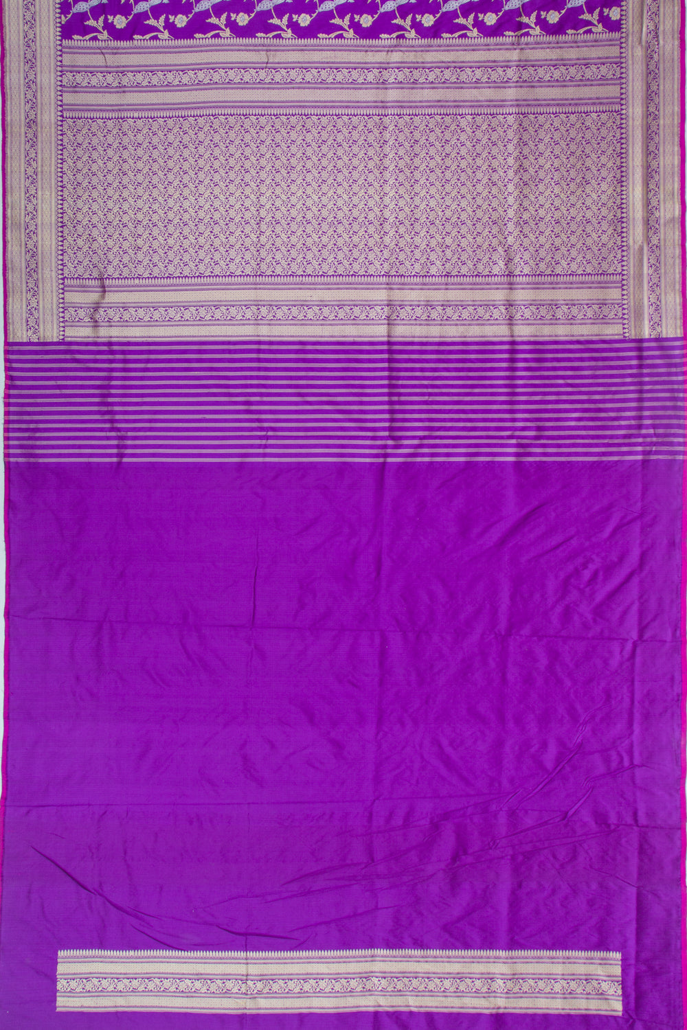 Banarasi Silk Kadwa Jaal Violet Saree