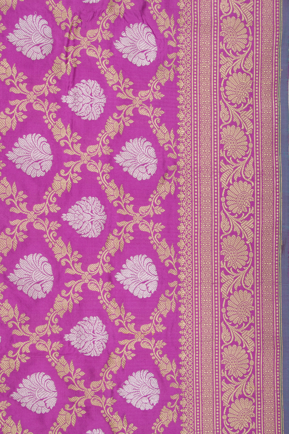 Banarasi Silk Kadwa Jaal And Butta Pink Saree