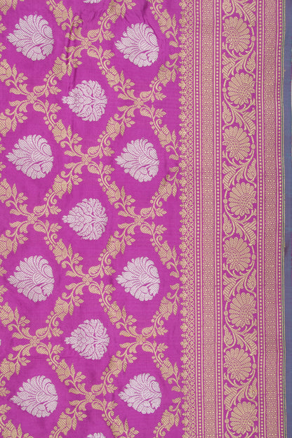Banarasi Silk Kadwa Jaal And Butta Pink Saree