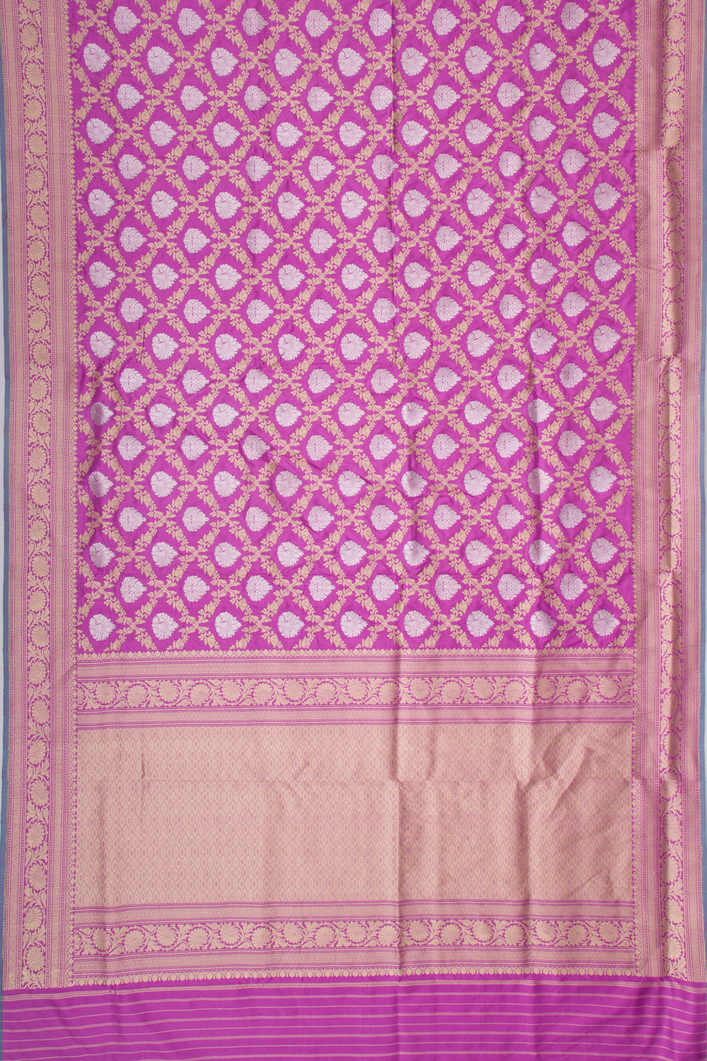 Banarasi Silk Kadwa Jaal And Butta Pink Saree