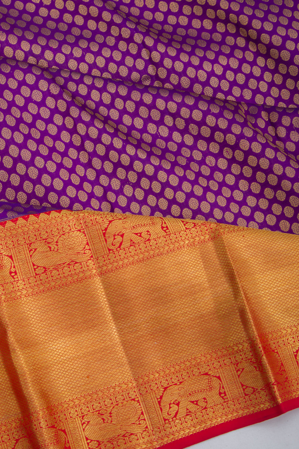 Kanchipuram Silk Brocade Violet Saree