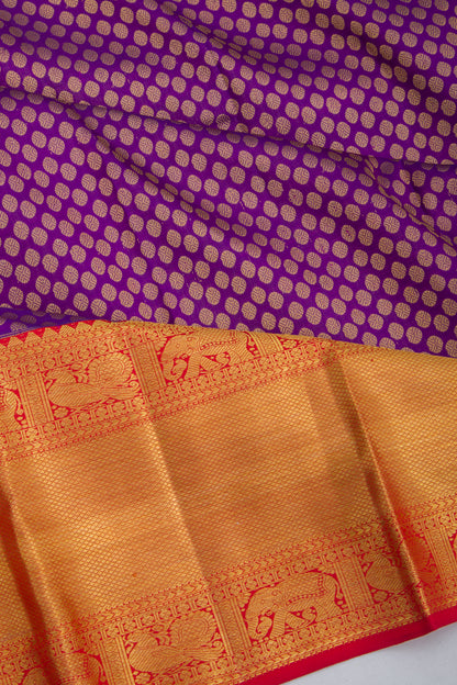 Kanchipuram Silk Brocade Violet Saree