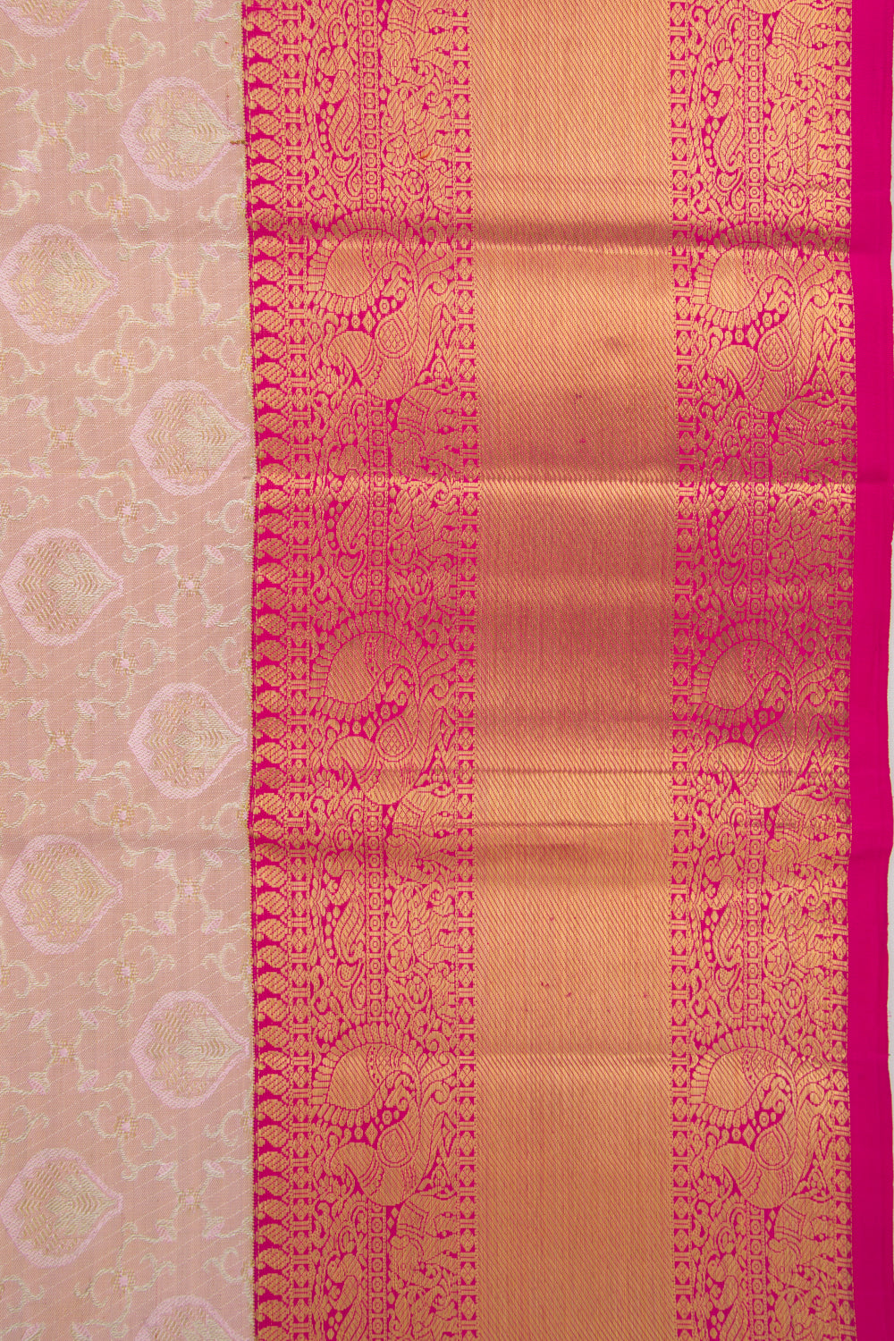Kanchipuram Silk Tissue Brocade Baby Pink Saree