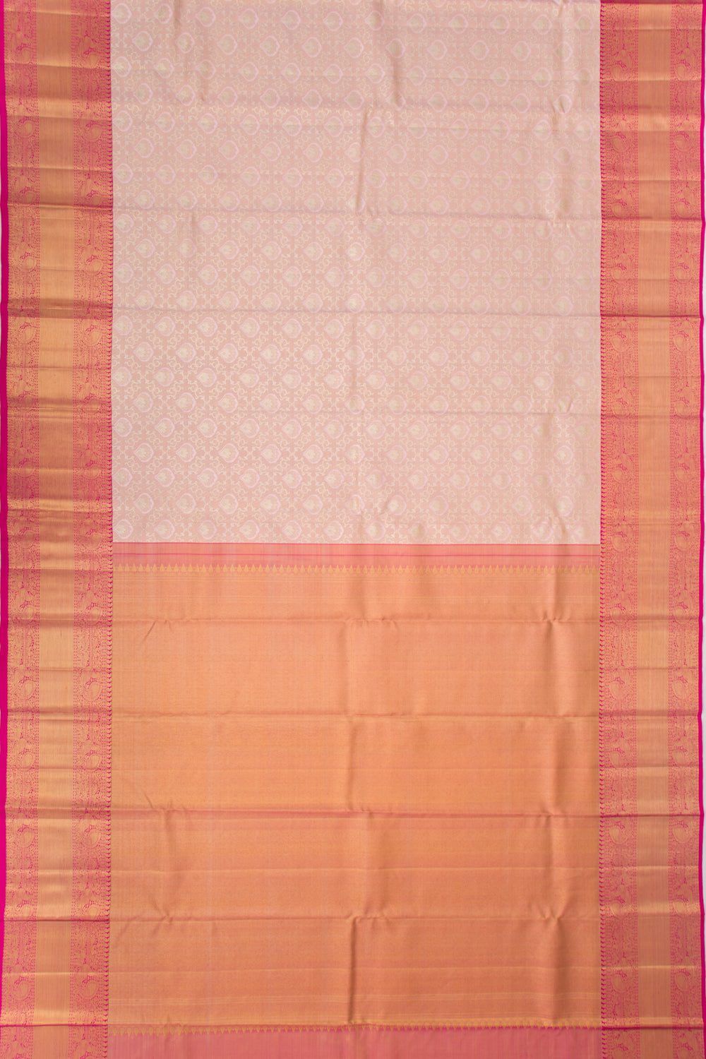 Kanchipuram Silk Tissue Brocade Baby Pink Saree