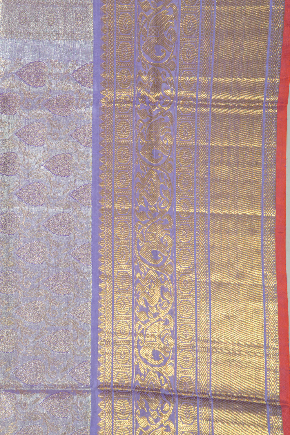 Kanchipuram Silk Tissue Brocade Violet Saree