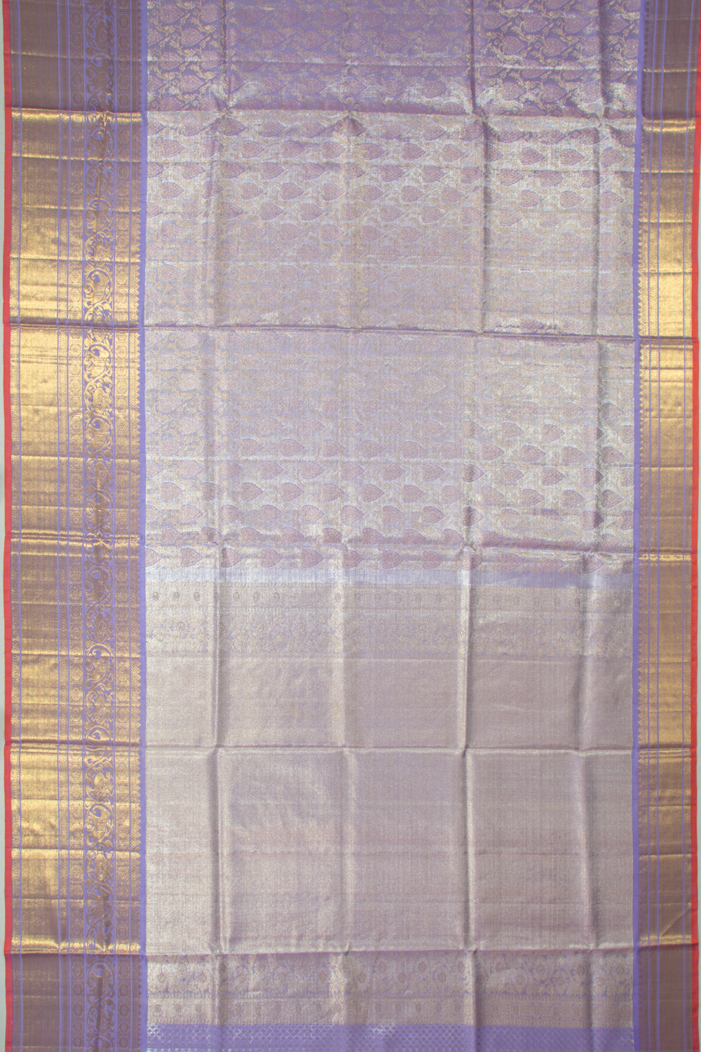 Kanchipuram Silk Tissue Brocade Violet Saree
