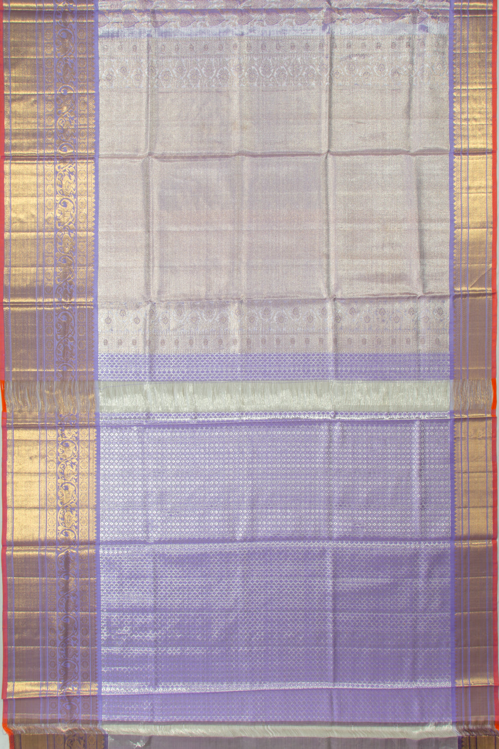 Kanchipuram Silk Tissue Brocade Violet Saree
