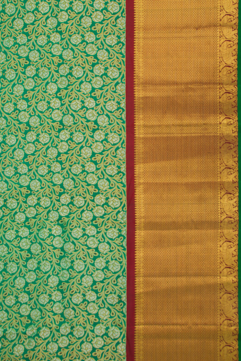 Kanchipuram Silk Jaal Green Saree